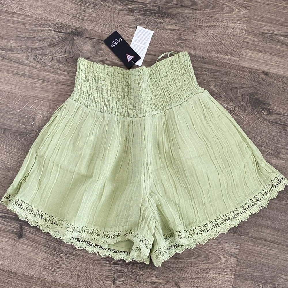 NWT Guess green high waist shorts , Sz S